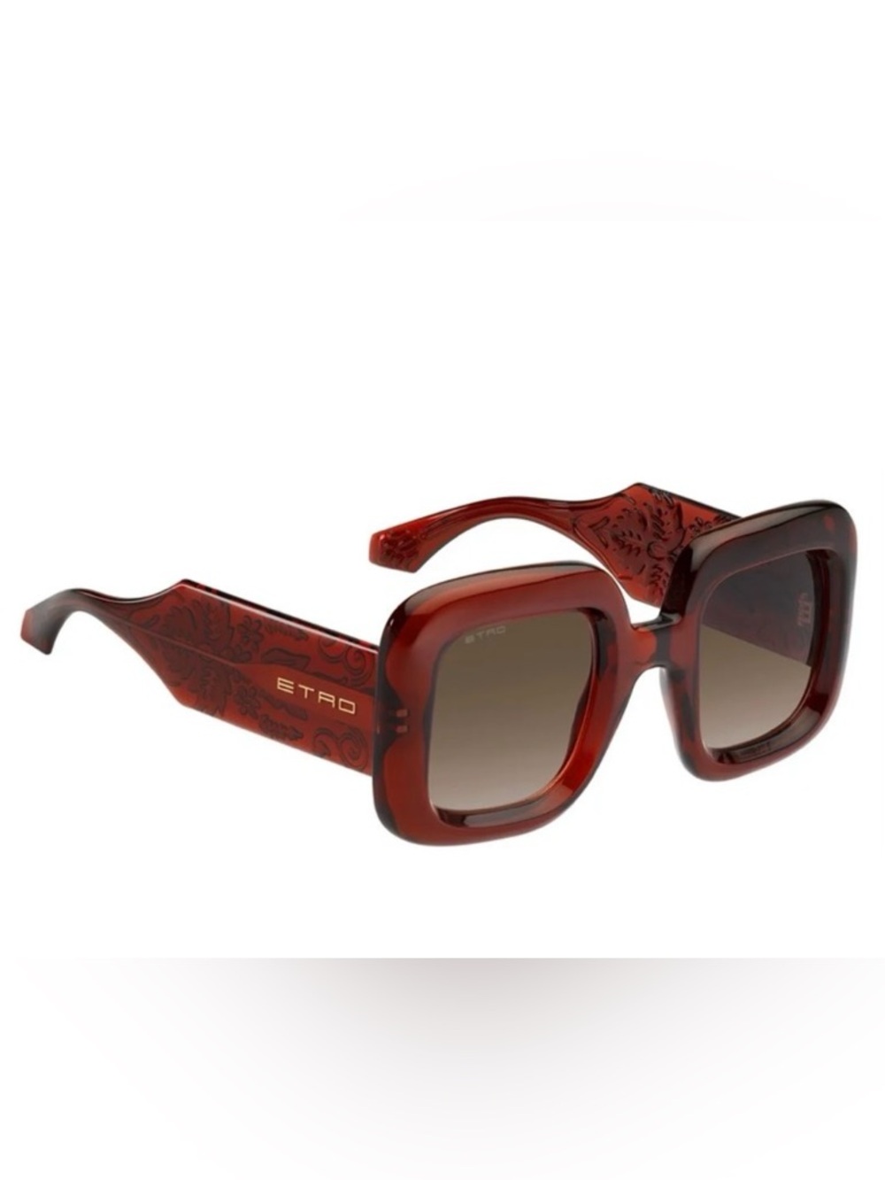 Etro Oversized Square Sunglasses in Brick Red with Case ETRO0015/S 2LFHA - Picture 4 of 4
